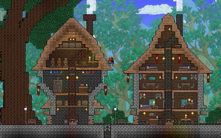 Ethnessa, NPC town. Large map for Terraria