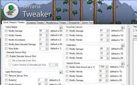 Terraria Tweaker для Террарии 2.1.3.7 для [1.3.5.3]//// [1.3.4.4]